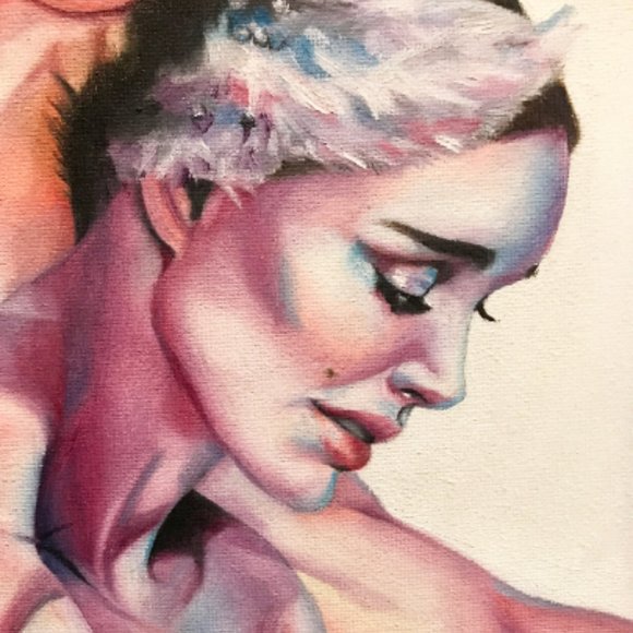 The Two Swans (oil painting inspired by the film "Black Swan" - Picture 2 of 5